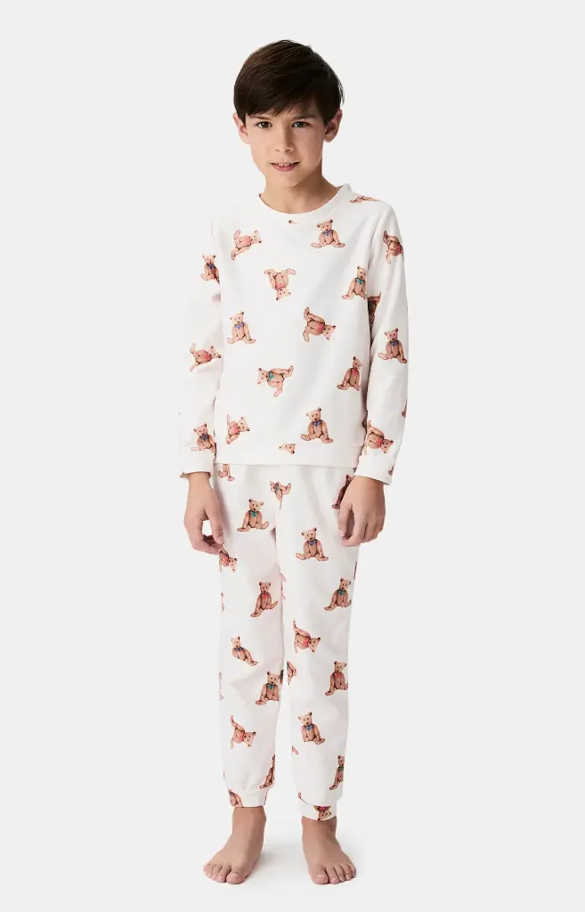 Pyjama long enfant polaire ARTHUR "Old Teddy" LUL - Ivoire OLDTH25