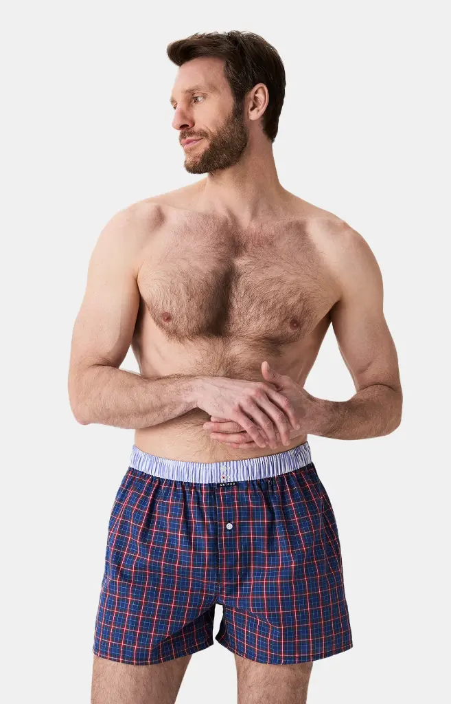 Caleçon américain homme avec maintien 100% coton bio ARTHUR "Le Club" CSP - Marine 1180H25