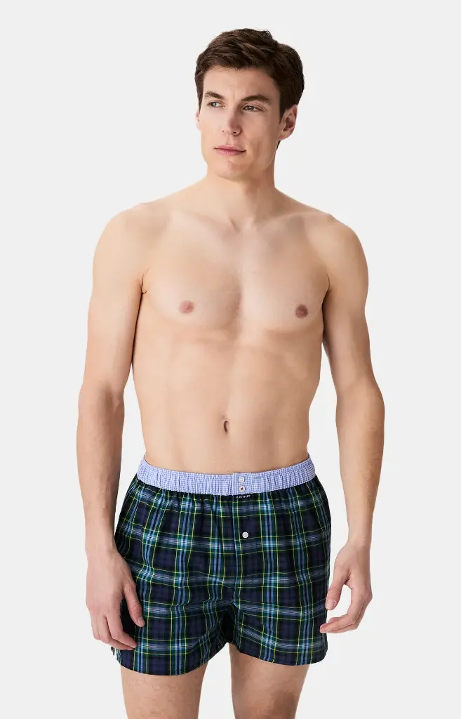 Caleçon américain homme avec maintien 100% coton bio ARTHUR "Le Club" CSP - Marine 1187H25