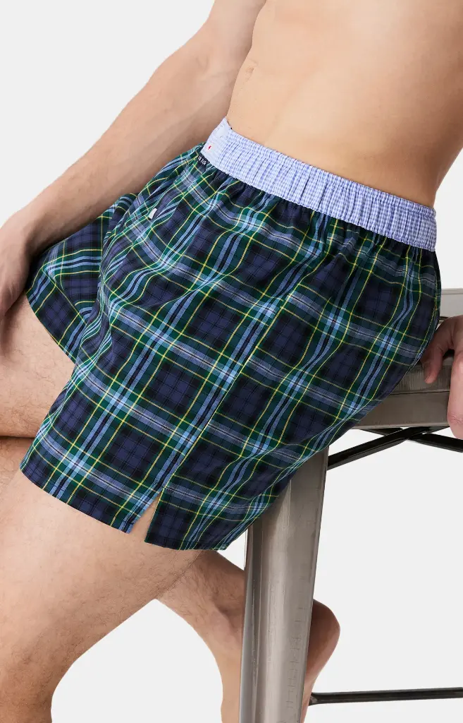 Caleçon américain homme avec maintien 100% coton bio ARTHUR "Le Club" CSP - Marine 1187H25