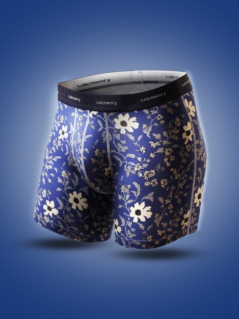 Boxer homme coton avec maintien intérieur LOIC HENRY "Every-D" KBD011E - Cornflowers
