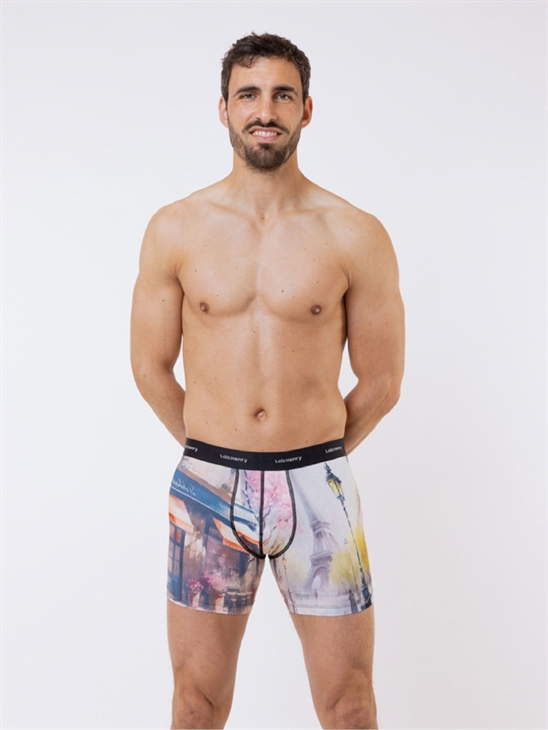 Boxer homme fantaisie microfibre avec maintien intérieur LOIC HENRY "Identity" KBI114X - Paris