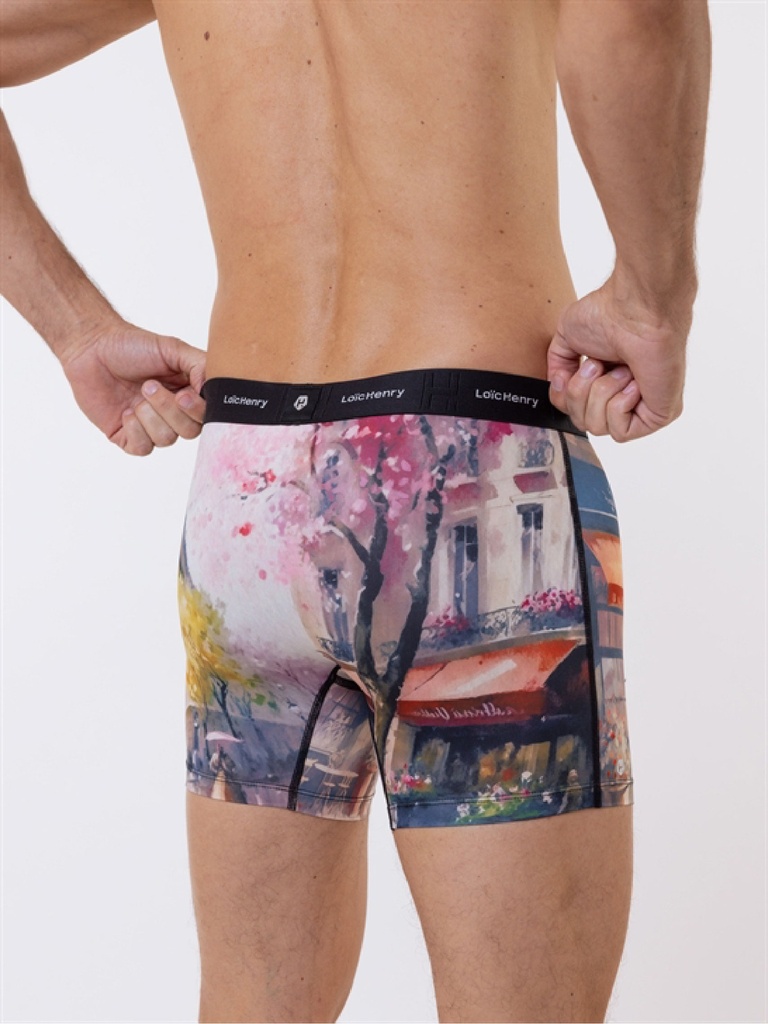 Boxer homme fantaisie microfibre avec maintien intérieur LOIC HENRY "Identity" KBI114X - Paris