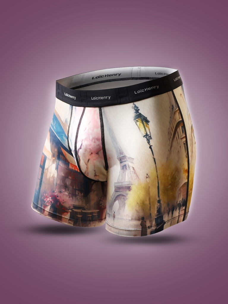 Boxer homme fantaisie microfibre avec maintien intérieur LOIC HENRY "Identity" KBI114X - Paris