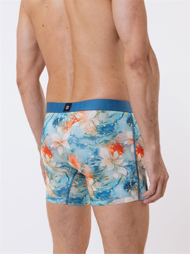 Boxer homme fantaisie microfibre avec maintien intérieur LOIC HENRY "Identity" KBI116X - Orchid