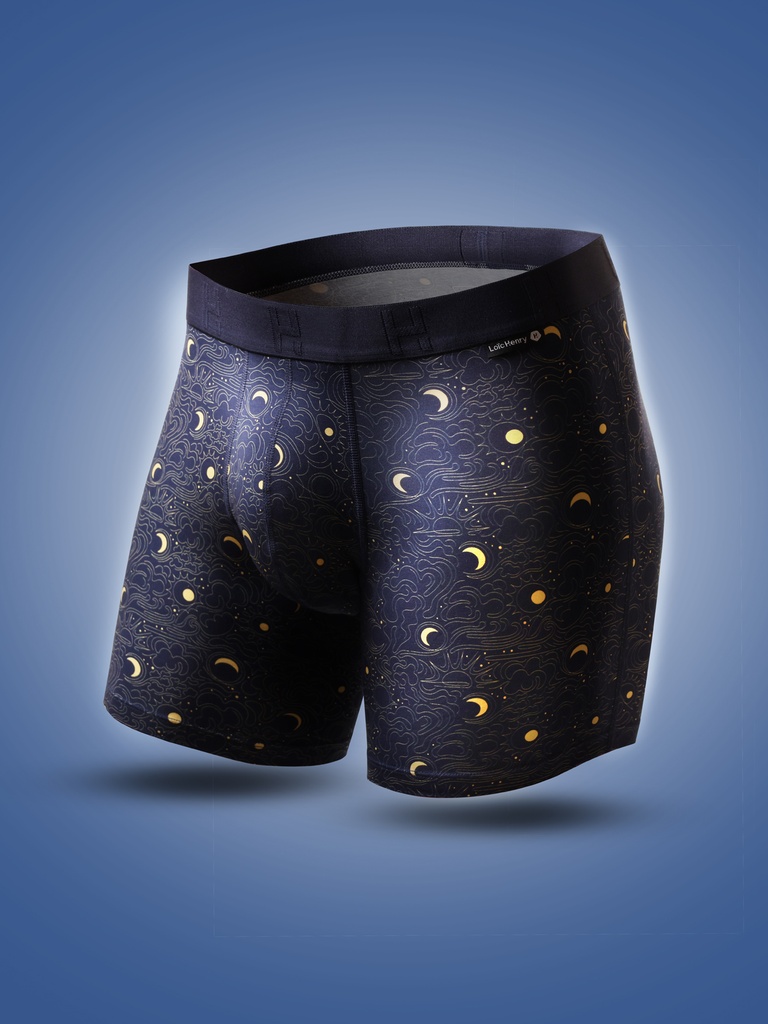 Boxer homme tencel avec maintien intérieur LOIC HENRY "Graphic" KBB300D - Space