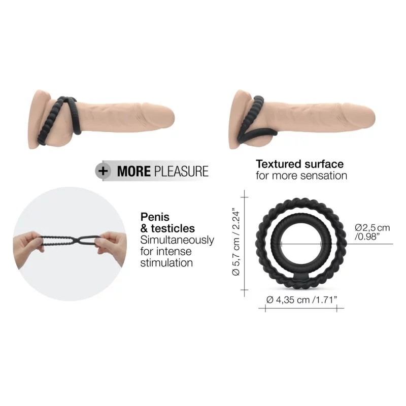 Anneau pénien double stimulation pénis & testicules DORCEL "Dual Ring"