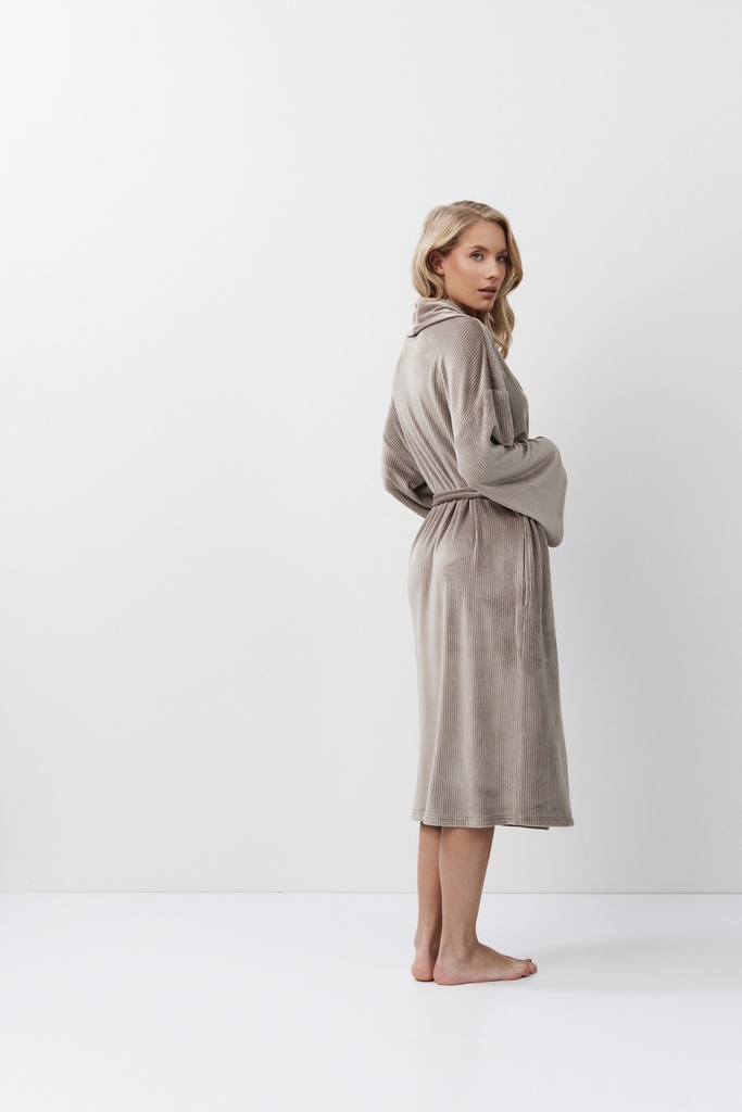 Peignoir dame long ARUELLE "Capucine" AR-CAP-SS - Brun 