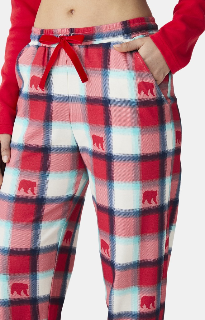 Pyjama long femme ARTHUR "Bear Noël" MOL - Rouge  OURSH25