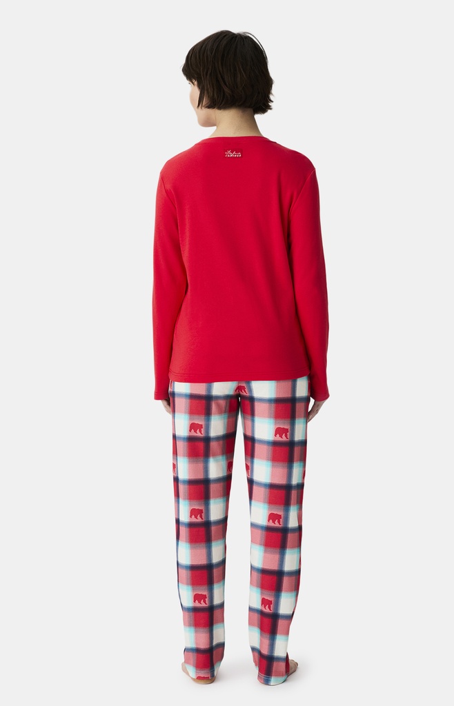 Pyjama long femme ARTHUR "Bear Noël" MOL - Rouge  OURSH25
