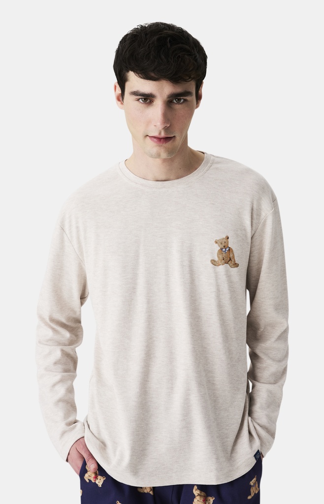 Pyjama long homme coton bio ARTHUR "Old Teddy" ZAC - Marine OLDTH25