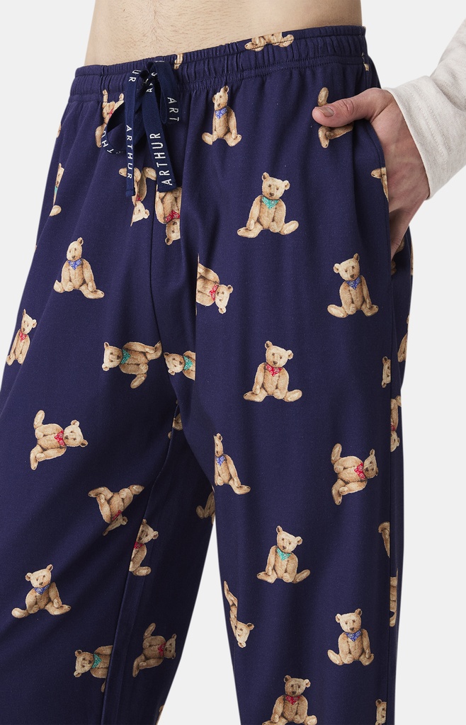 Pyjama long homme coton bio ARTHUR "Old Teddy" ZAC - Marine OLDTH25