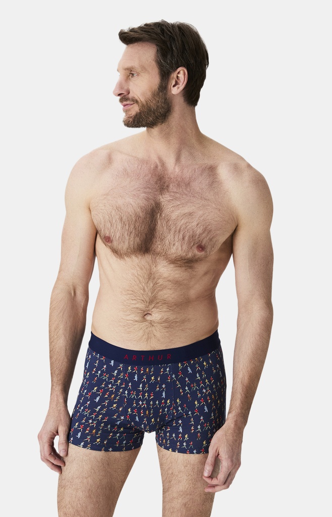 Boxer homme coton bio ARTHUR "Marathon" MAC - Marine MARAH25