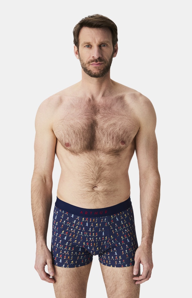 Boxer homme coton bio ARTHUR "Marathon" MAC - Marine MARAH25