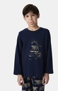 Pyjama long enfant 100% coton bio ARTHUR "Nuit Polaire" LUK - Marine POLAH25