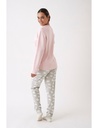 Pyjama dame longues manches PROMISE "Ours" N20122 - Rose