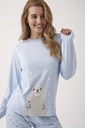 Pyjama dame longues manches PROMISE "Artic Adventure" N20132 - Azure