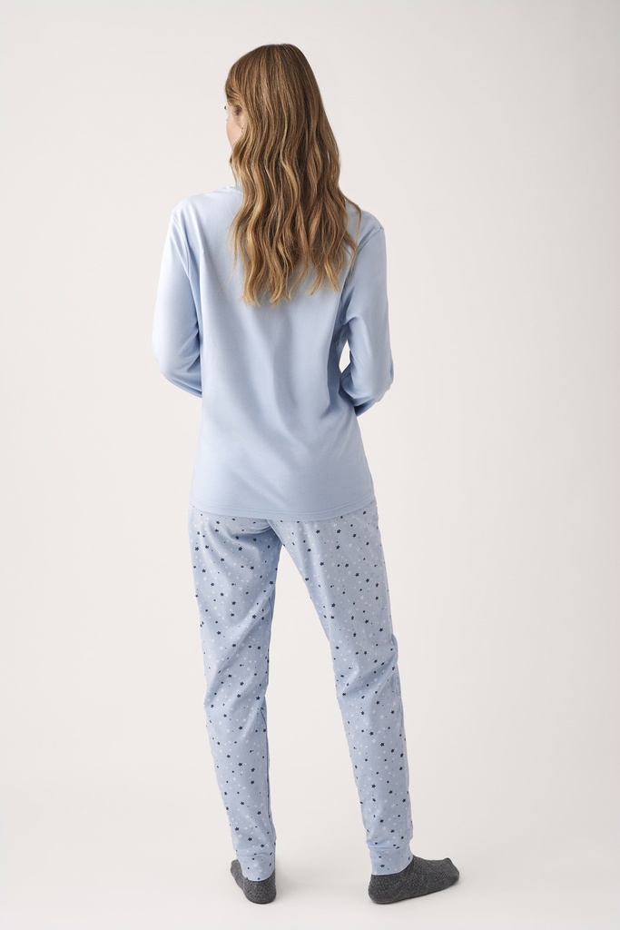 Pyjama dame longues manches PROMISE "Artic Adventure" N20132 - Azure