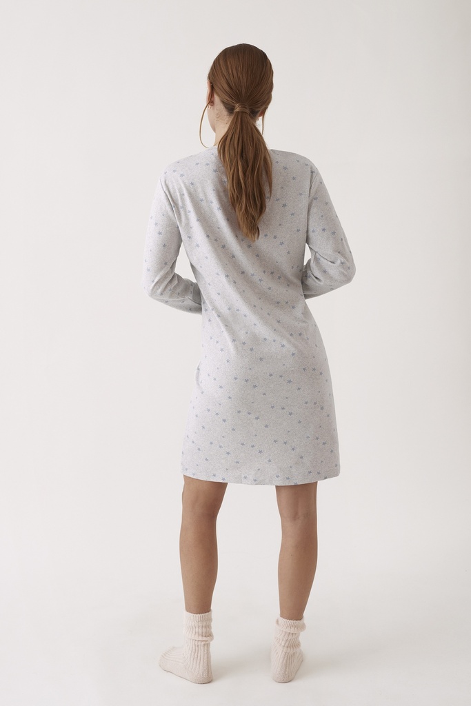 Chemise de nuit dame longues manches PROMISE "Good Night" N20211- Gris 163