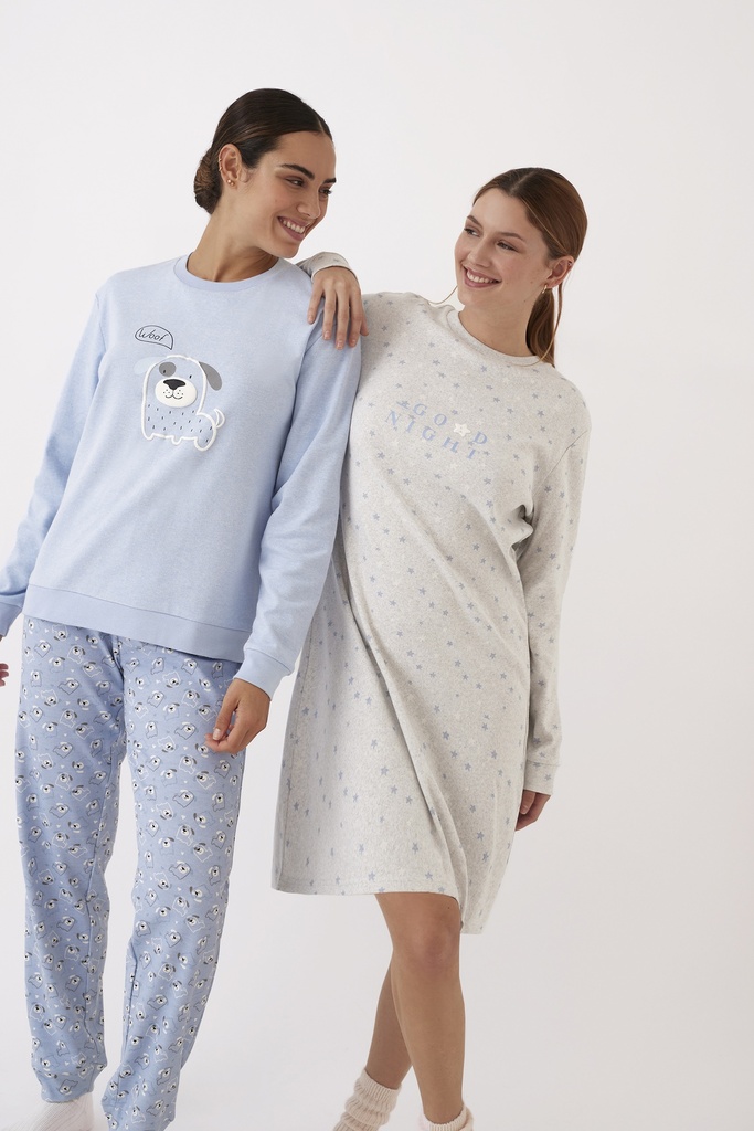 Pyjama longues manches PROMISE "Woof" N20232 - Azure 117