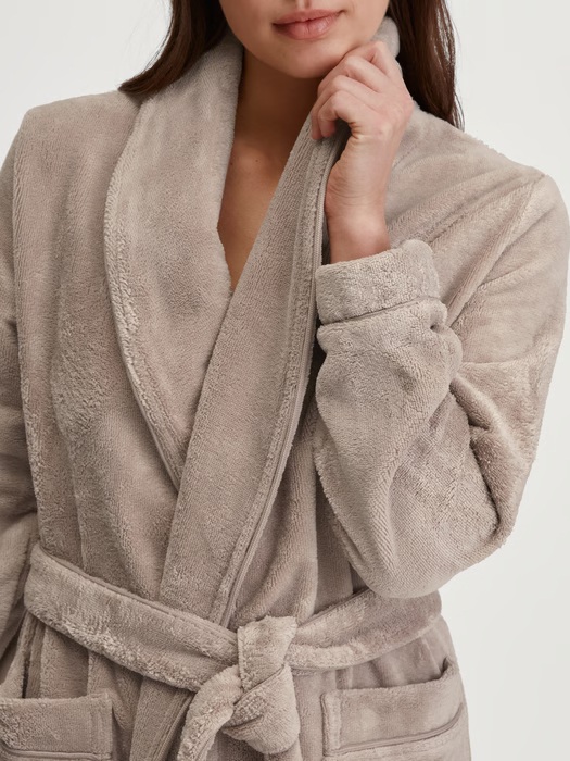 Peignoir dame en éponge 120cm CALIDA "Cosy Shower" 61854 - Beige Clay 039