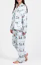 Pyjama long femme boutonné 100%coton pilou ARTHUR PPF - Blanc NOELH24