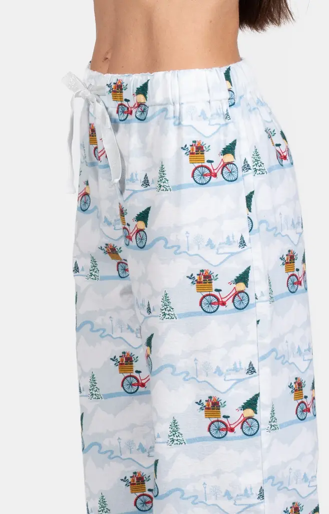 Pyjama long femme boutonné 100%coton pilou ARTHUR PPF - Blanc NOELH24