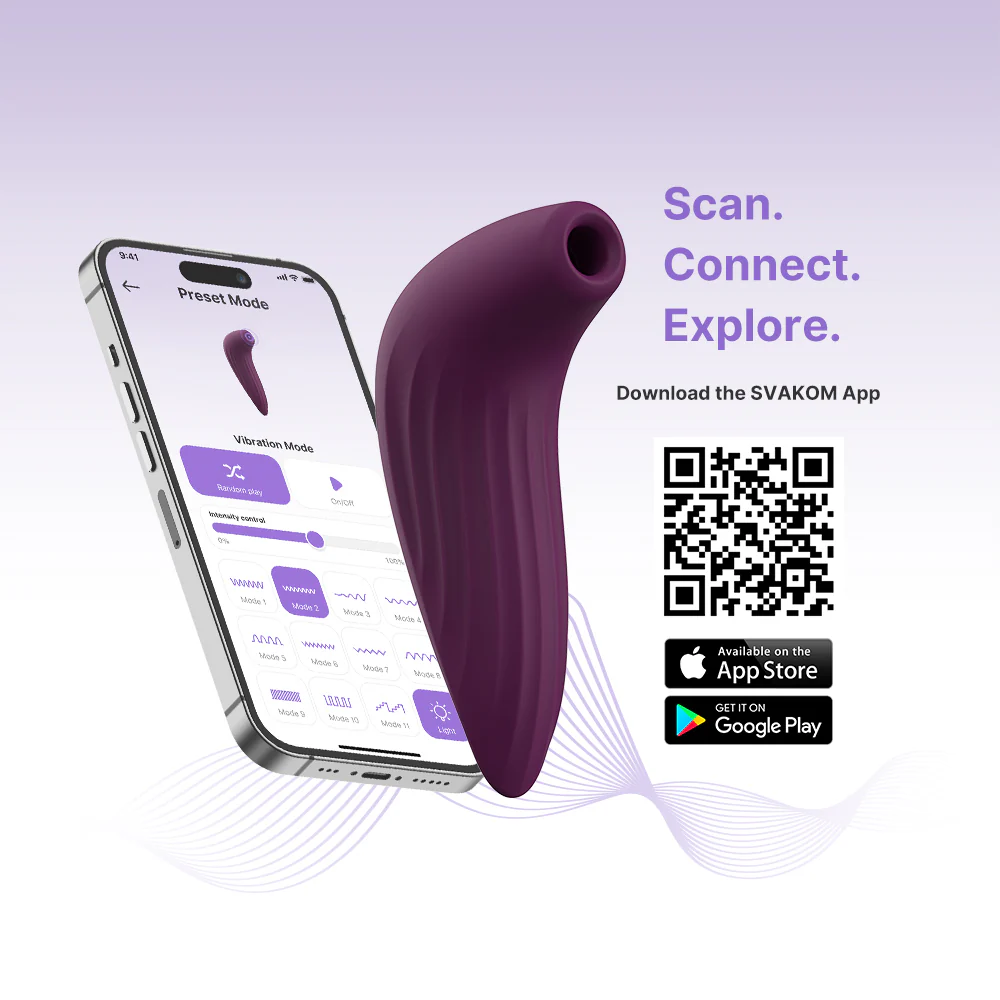 Stimulateur clitoridien à ondes pulsées contrôlé par application SVAKOM "Pulse Union" - Violet 