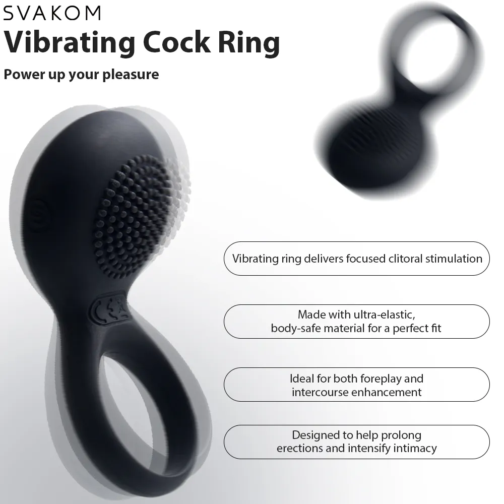 Anneau pénien vibrant SVAKOM "Tyler" - Noir