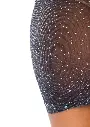 Mini robe tube scintillante en strass lurex LEG AVENUE 86799 - Noir Argenté 065