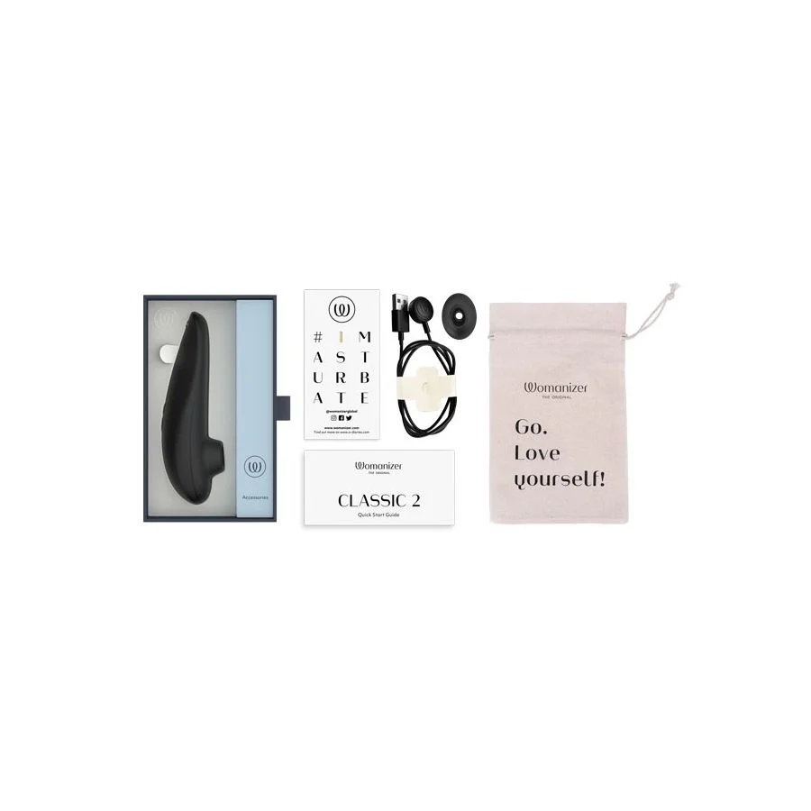Stimulateur clitoridien à ondes pulsées WOMANIZER "Classic 2" - Noir