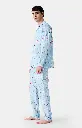 Pyjama long homme boutonné en pilou ARTHUR "Noël en Altitude" PLC - Ciel NOELH25