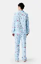 Pyjama long homme boutonné en pilou ARTHUR "Noël en Altitude" PLC - Ciel NOELH25