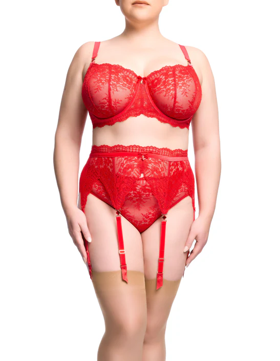 Culotte taille haute DITA VON TEESE "Floradora" D21070 - Rouge RED087