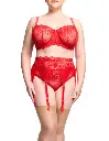 Culotte taille haute DITA VON TEESE "Floradora" D21070 - Rouge RED087