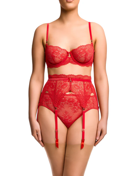 Porte-Jarretelles DITA VON TEESE "Floradora" D46070 - Rouge RED087