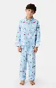 Pyjama long enfant boutonné ARTHUR "Noël en Altitude" PYE - Ciel NOELH25
