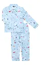 Pyjama long enfant boutonné ARTHUR "Noël en Altitude" PYE - Ciel NOELH25