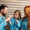 Pyjama enfant en flanelle JUSQU'AU LEVER DU JOUR "Oeuf à la Neige" 24HP71 - Bleu