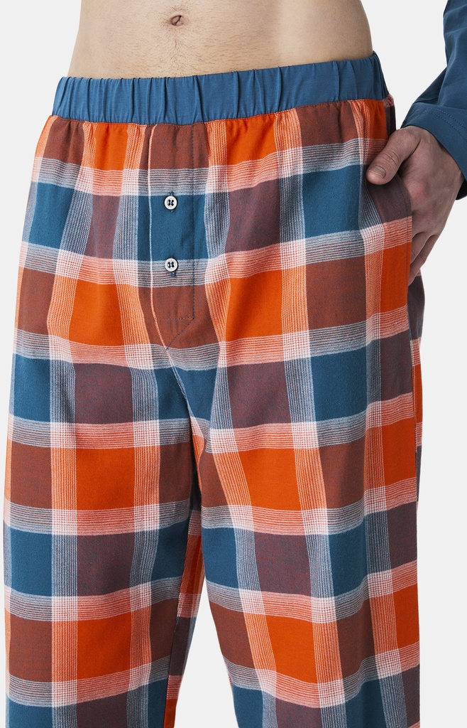 Pyjama long homme coton ARTHUR "Descente de Lit" BOS - Bleu Vert FREDH25