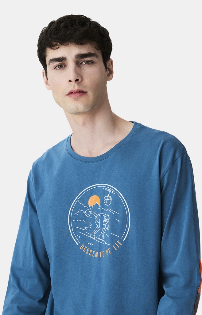 Pyjama long homme coton ARTHUR "Descente de Lit" BOS - Bleu Vert FREDH25