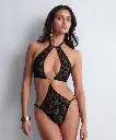 Body lingerie sexy AUBADE "Boite à Désir" Velvet Snake P086A-5 - Noir