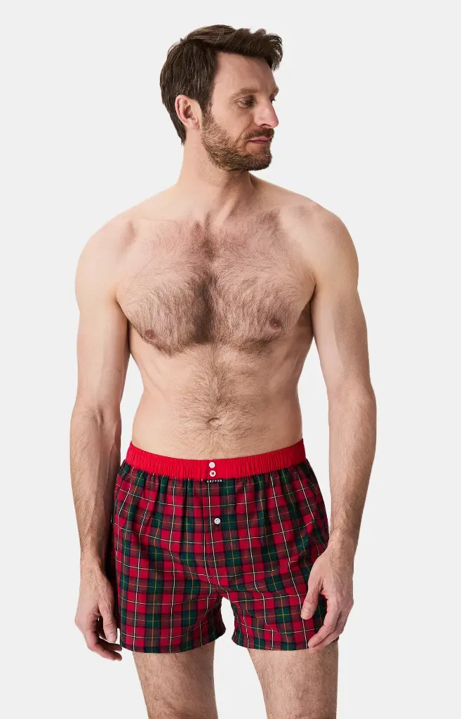 Caleçon américain homme avec maintien 100% coton bio ARTHUR "Le Club" CSP - Rouge 1177H25