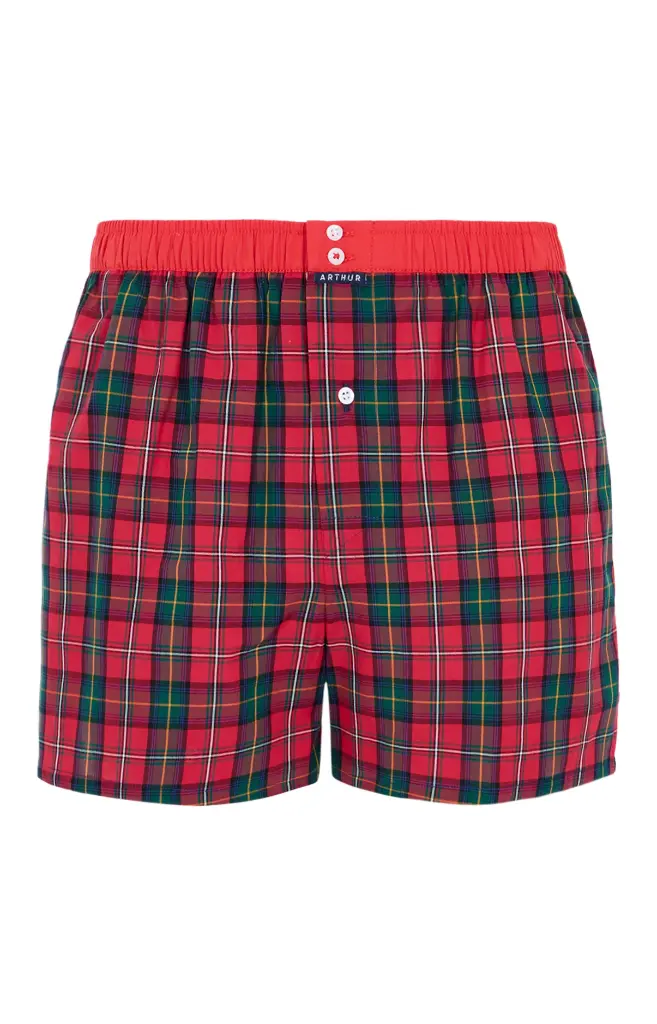 Caleçon américain homme avec maintien 100% coton bio ARTHUR "Le Club" CSP - Rouge 1177H25