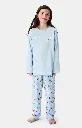 Pyjama long enfant boutonné ARTHUR "Noël en Altitude" LUK -  Ciel NOELH25