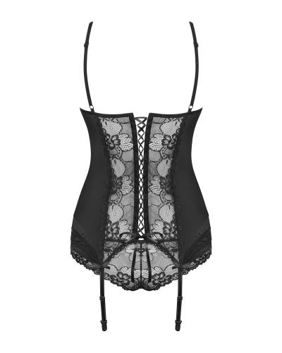 Guêpière dentelle babydoll transparente sexy & string 2 pièces OBSESSIVE "Heartina" 103120