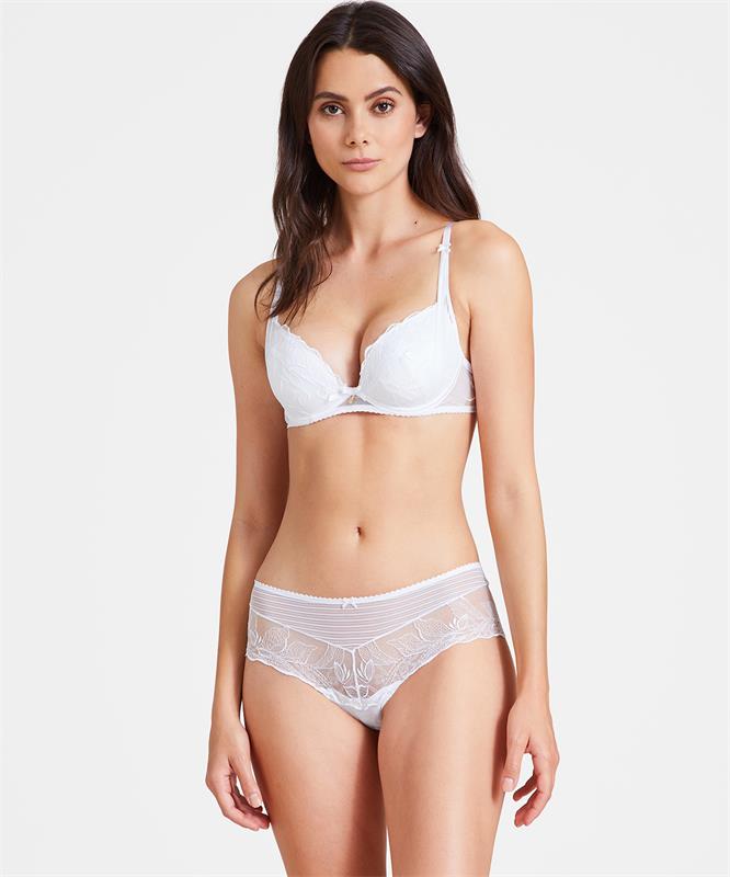 Soutien-gorge armature push-up coussinet AUBADE "Fleur de Tattoo" TB18 - Blanc