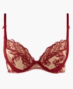 Soutien-gorge armature push-up coussinet AUBADE "Fleur de Tattoo" TB18 - Rouge Ecrin