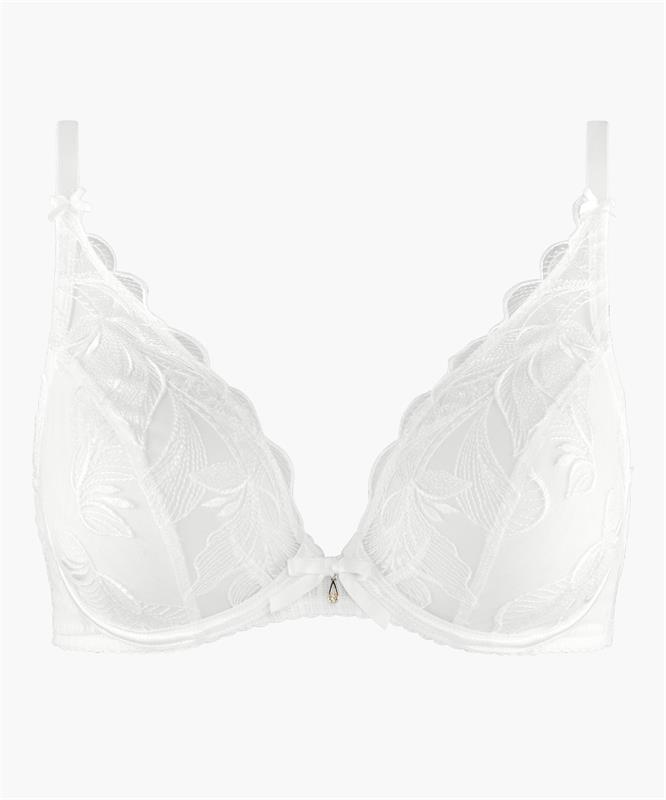 Soutien-gorge armatures plunge plongeant AUBADE "Fleur de Tattoo" TB12-6 - Blanc