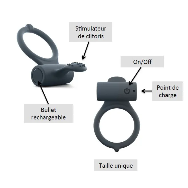 Anneau pénien vibrant DORCEL "Power Clit +"